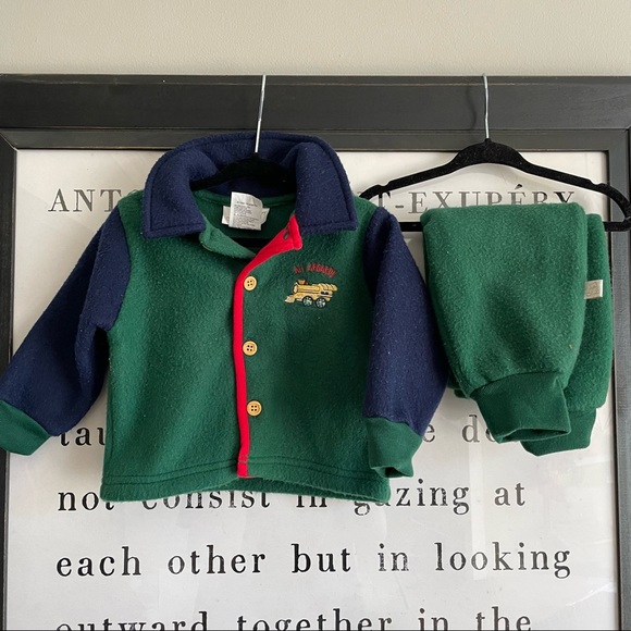 Baby boy vintage fleece outfit 12m - Picture 1 of 2